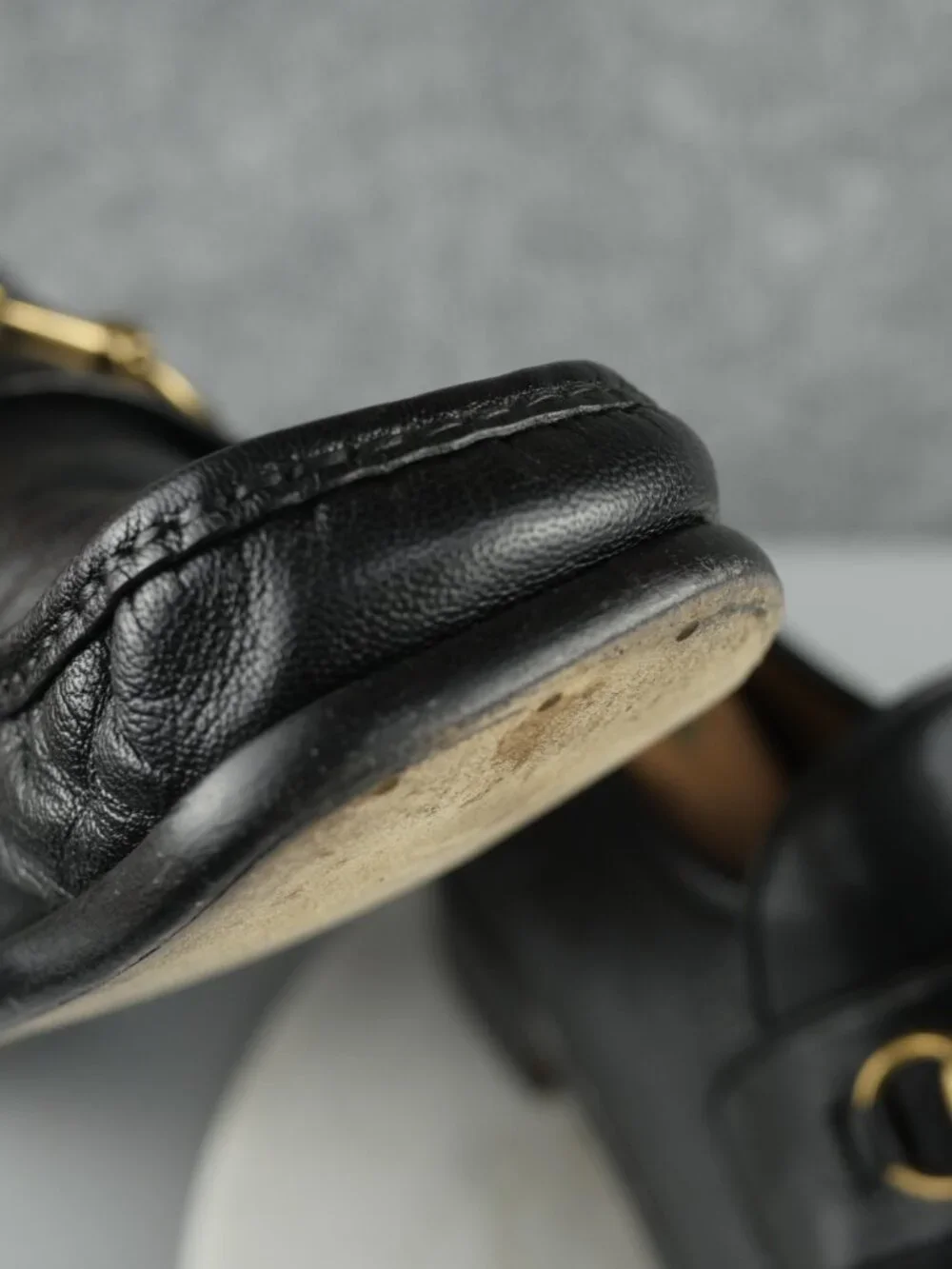 Gucci Men's Black Leather Horsebit Loafers Made in Italy Size 11.5 Slip On